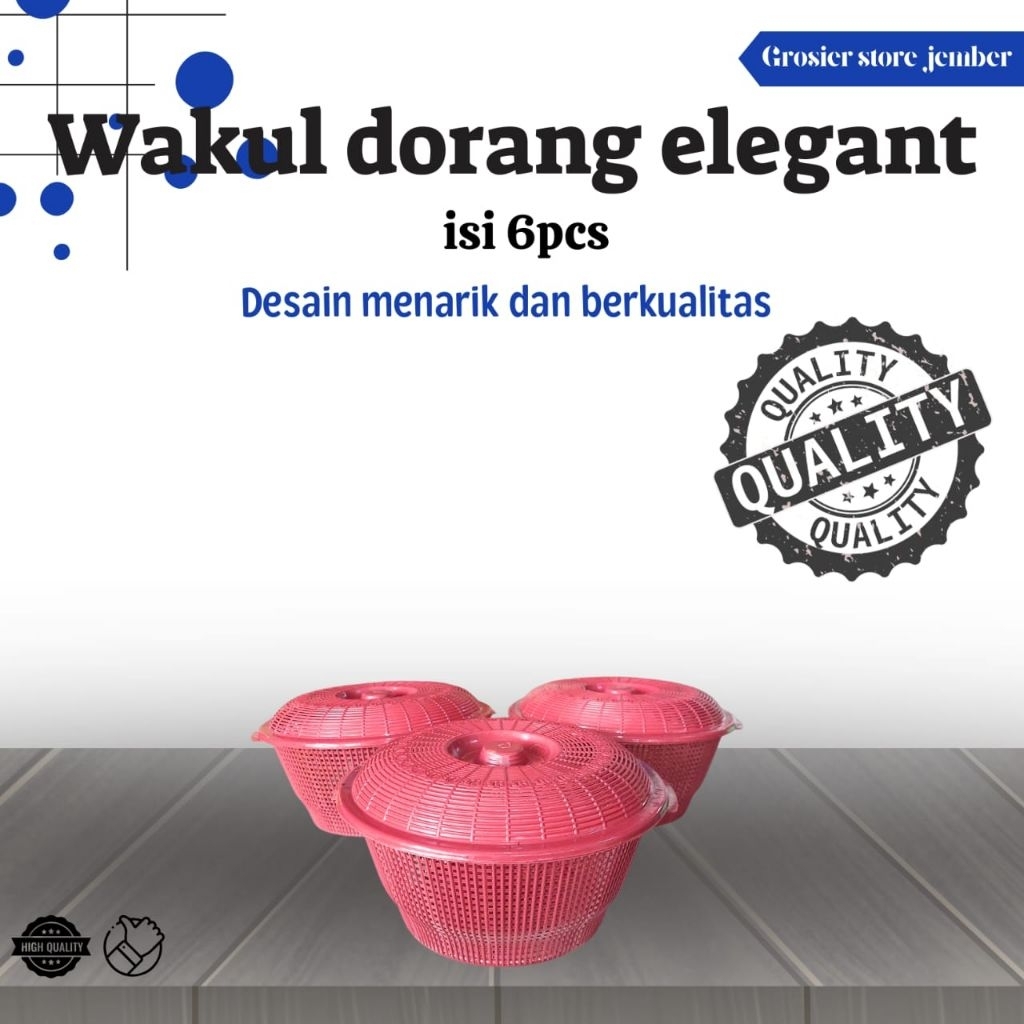 Wakul berkatan plus tutup dorang elegant plastik tebal per 1 pcs grosir