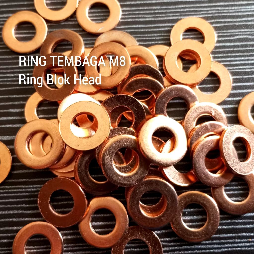 RING TEMBAGA BLOK HEAD TEBAL/RING M8 BAUT 12/RING SILINDER HEAD KOP CB GL MEGAPRO TIGER F1ZR RX KING