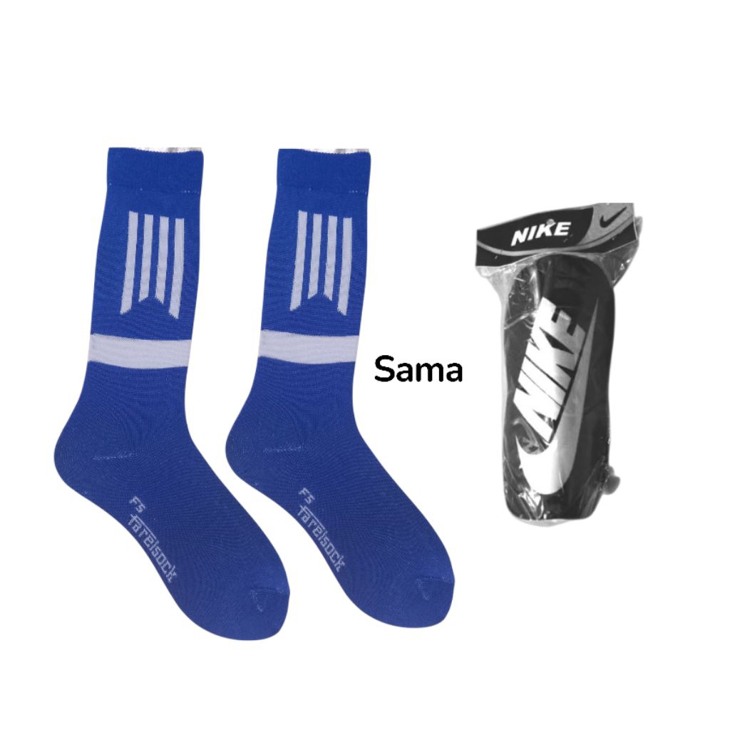 kaos kaki bola + deker dewasa pria dan wanita/kaos kaki futsal + deker pelindung tulang kering dewas