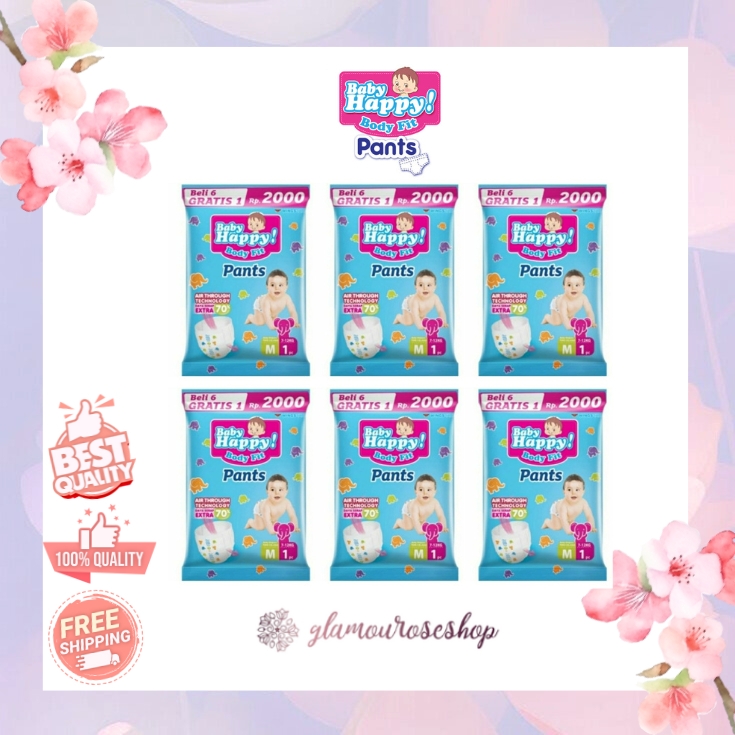 BABY HAPPY Pampers Baby Happy Pants 1 Renceng isi 7 Sachet M L XL ( S isi 8 ) Popok Bayi l Popok Bay