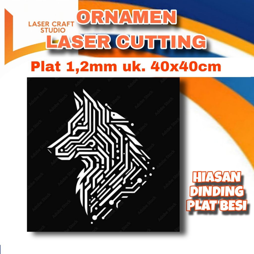 Hiasan dinding Plat besi / laser cutting ornamen 40x40cm / laser cutting plat besi