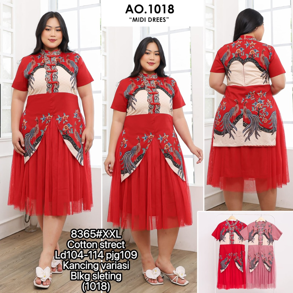 dress batik oversize edisi imlek/dress batik imlek jumbo