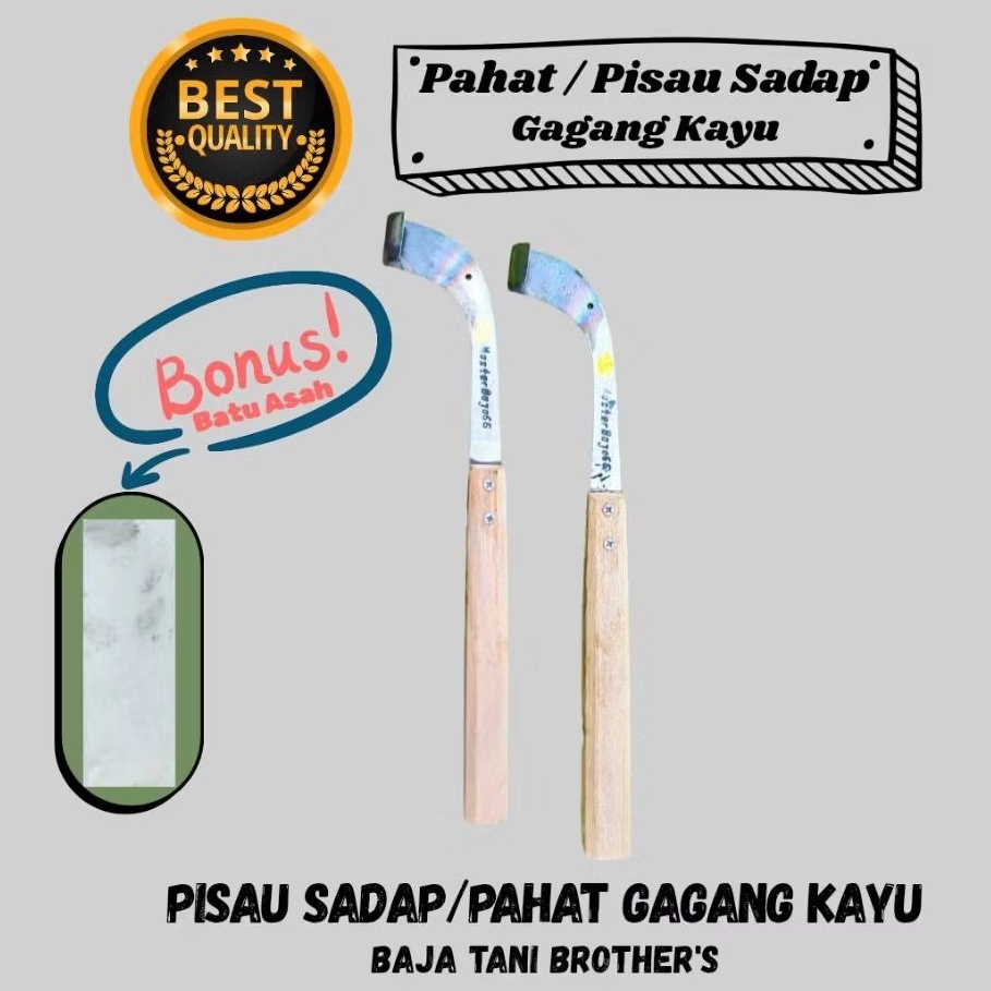 Pisau Sadap Karet Gagang Kayu Tajam – Alat Sadap Getah Karet Berkualitas