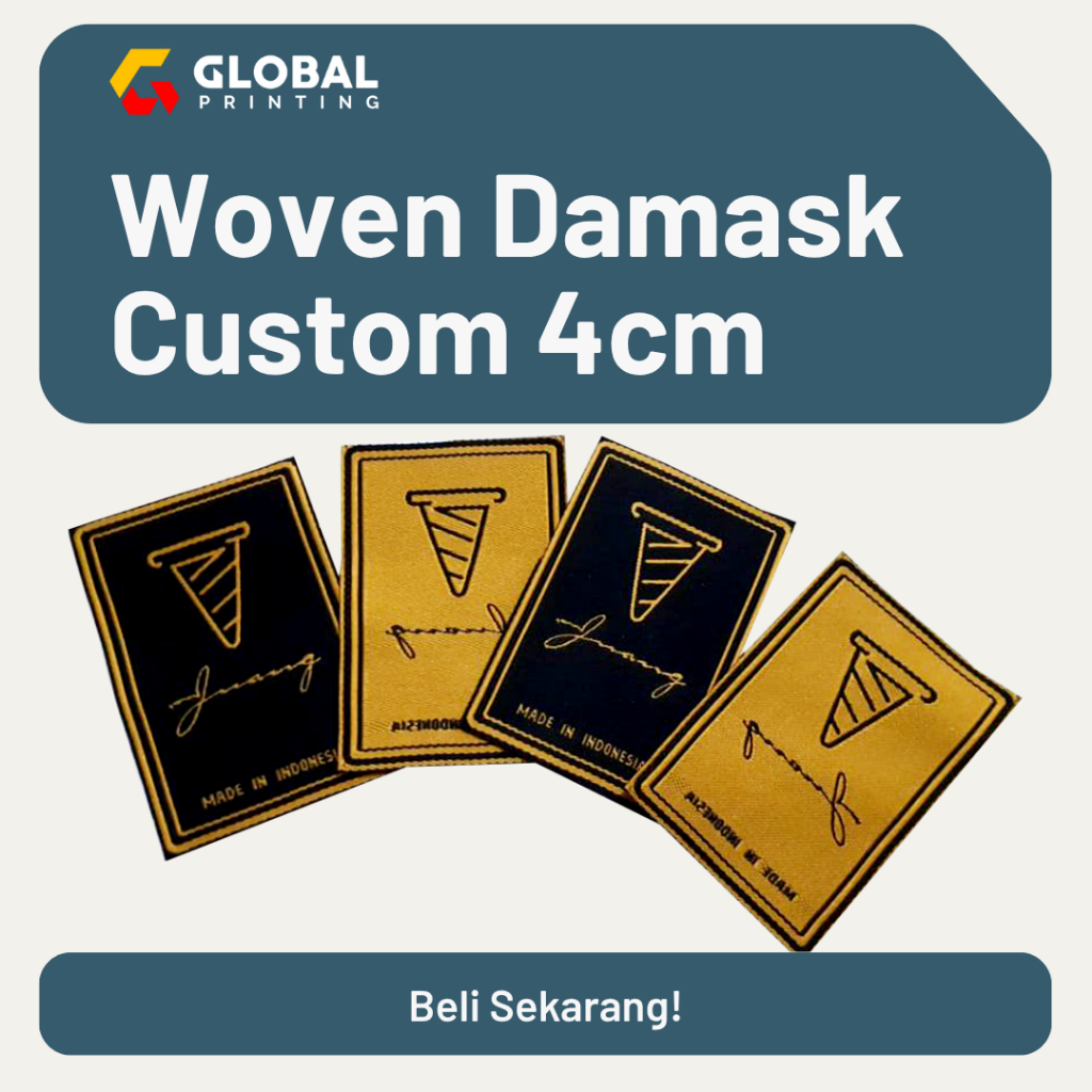 Label Woven Damask Custom Label Rajut / Tenun Label Hijab Baju Kaos Distro / Awet Tidak Mudah Luntur