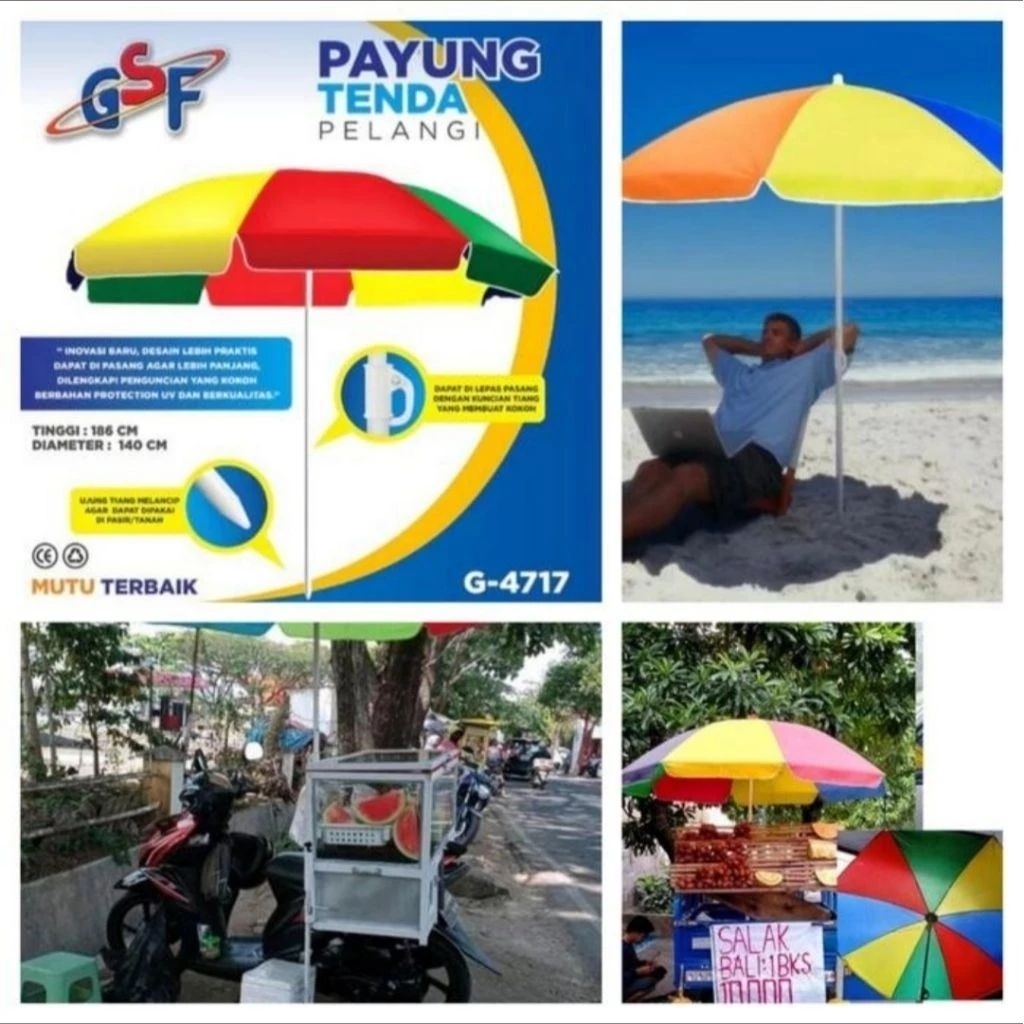 Payung Tenda Untuk Jualan TEBAL dan KOKOH/Payung Taman/Payung Jualan/Payung Pantai Cafe/Payung Pikni