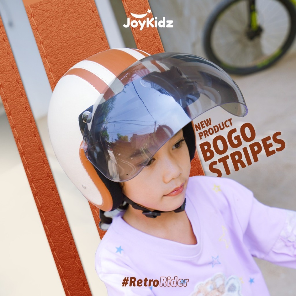 Joykidz - Helm Anak Bogo Pororo Garis 2-7 Tahun