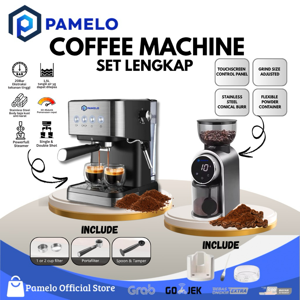 Mesin Kopi Lengkap / Coffee Maker Machine Espresso & Coffee Grinder