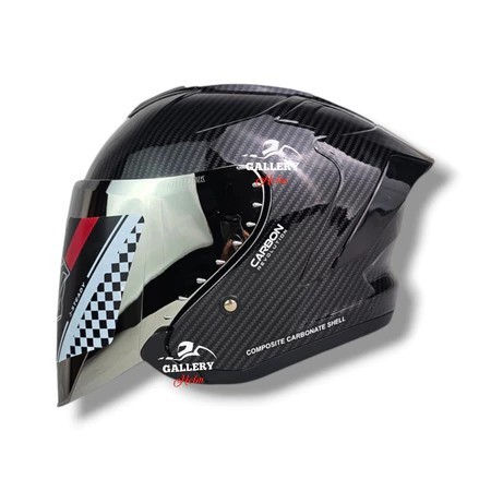 Helm JS Armor Ori Carbon Glossy SNI Pria Keren
