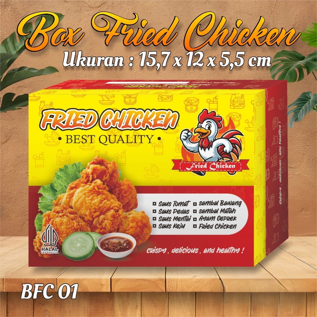[100 PCS]BOX MAKANAN KARDUS NASI AYAM GEPREK READY STOCK - PAPER LUNCH BOX UKURAN 15,7 x 12 x 5,5 CM