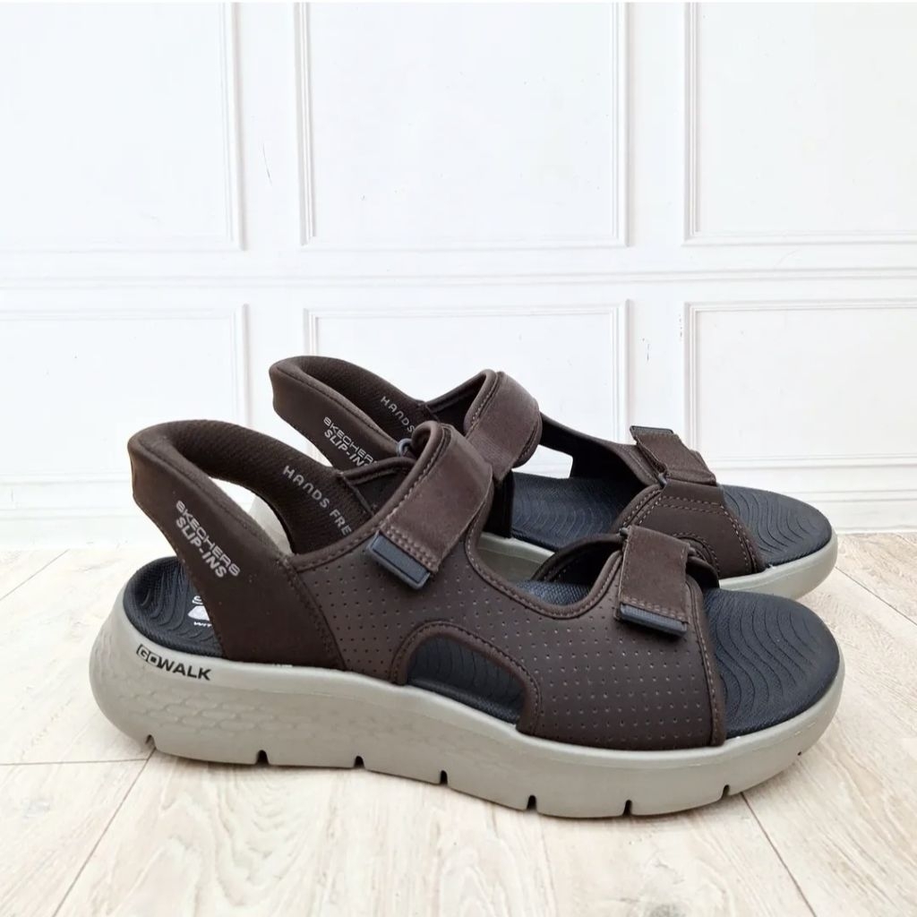 Sepatu Sandal Pria SKECHERS Go Walk Flex 29210/BRN Slip Ins 100% Original (Size 44,5 45,5)