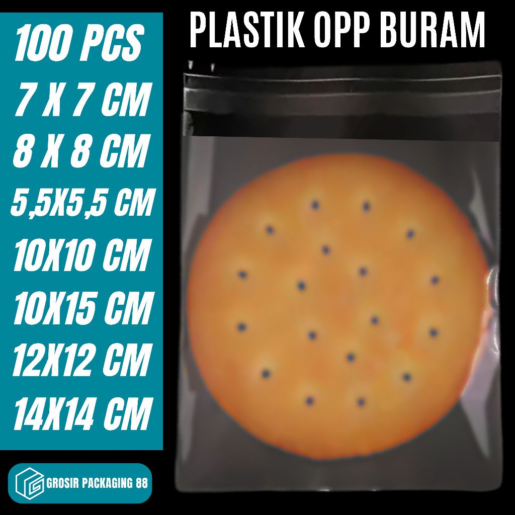 100 PCS Plastik OPP Cookies MATTE DOFF PREMIUM | Kantong Kemasan Kue Roti