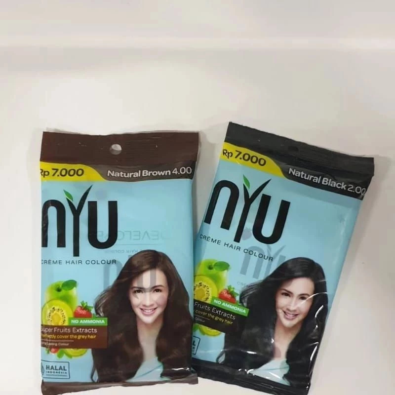 Nyu Cream Sachet Black n Brown / Semir Rambut No Amonia