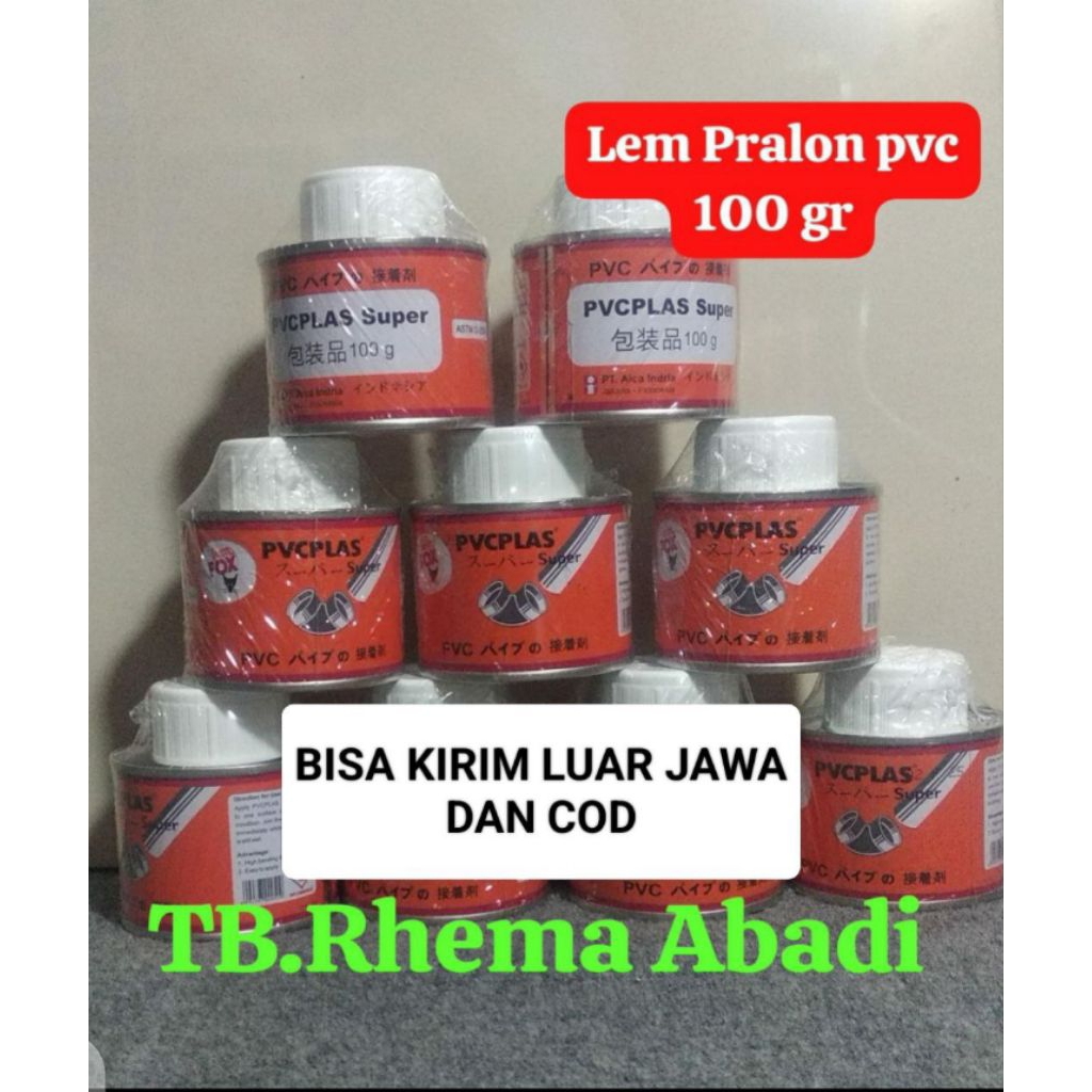 RHEMA LEM PVCPLAS KALENG 100GR/  lem pralon kaleng kecil/ lem pvc kaleng