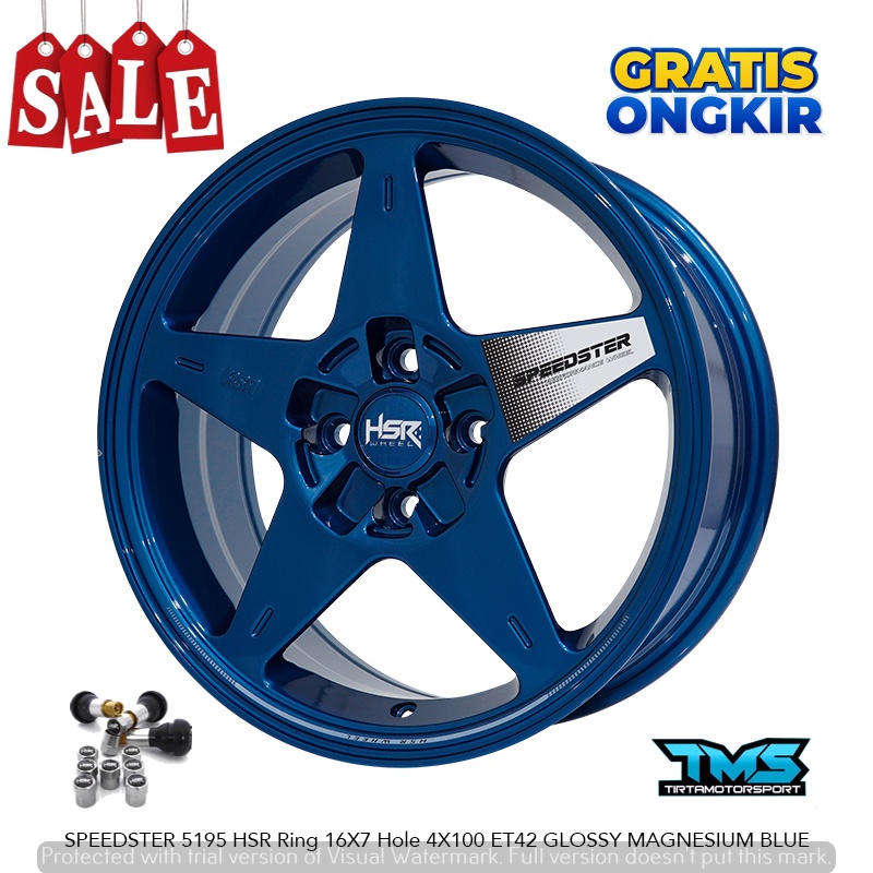VELG MOBIL NEW HSR SPEEDSTER R16X7 PCD 4X100 PALANG 5 GLOSSY MAGNESIUM BLUE