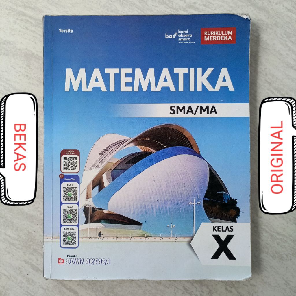( BUKU BEKAS ) ( ORIGINAL ) MATEMATIKA Kelas 10 X 1 I SMA MA Penerbit Bumi Aksara Smart Kurikulum Me