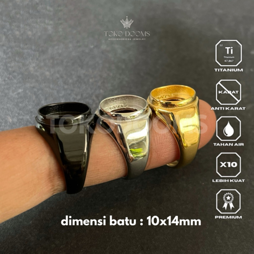 ring emban cincin polos [TITANIUM] 10x14 super minimalis dan elegan terbaik