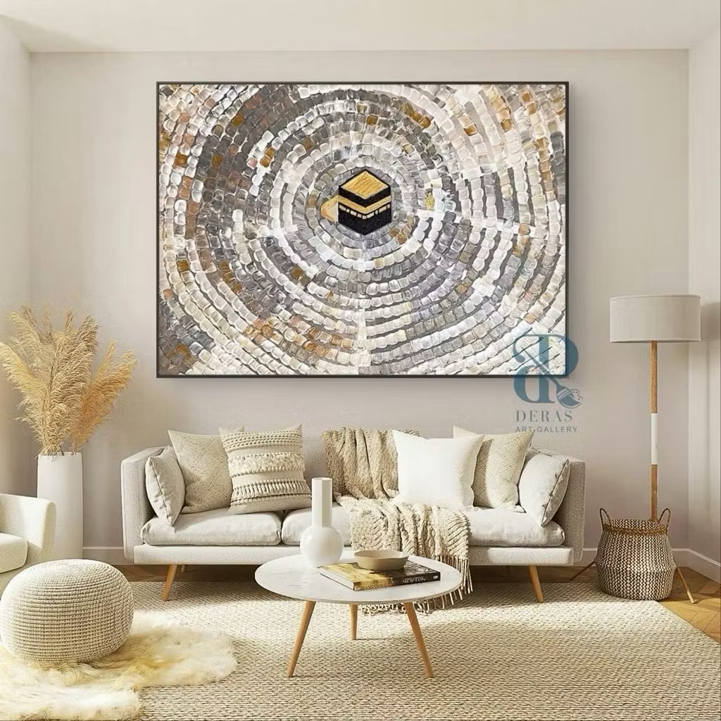 Lukisan Dinding Kabah Tekstur 3d - Lukisan Tangan Asli - Lukisan Aesthetic - Hiasan dinding Ruang Ta