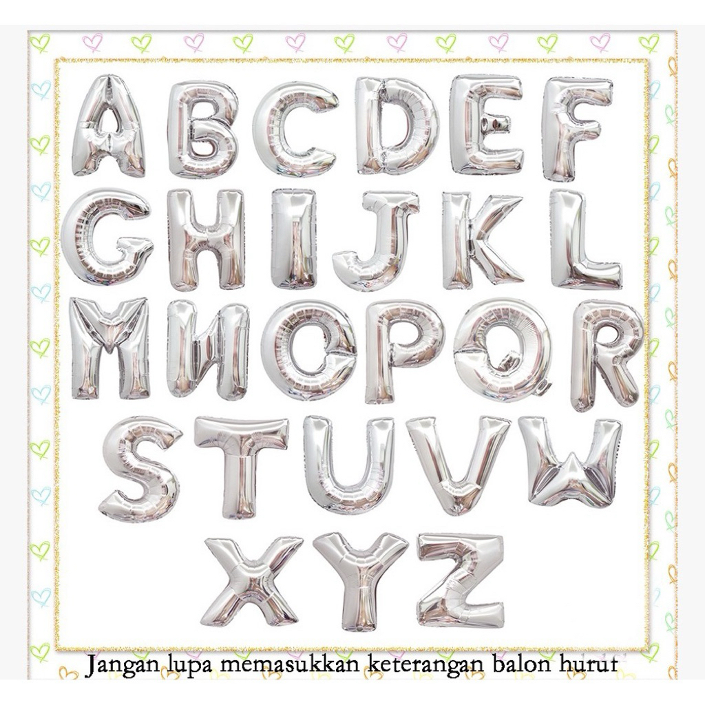 Balon Foil Huruf Silver J.H. callon