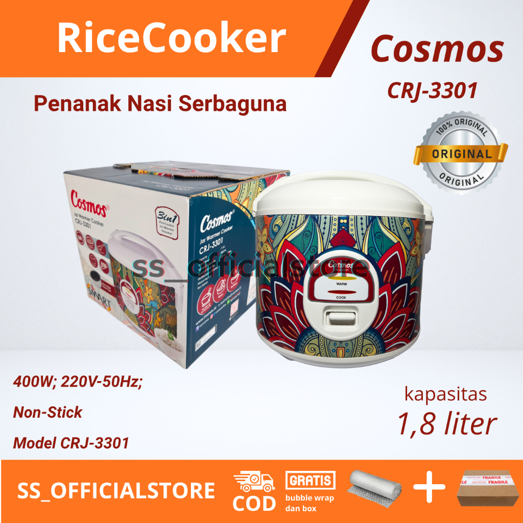 Rice Cooker Cosmos CRJ-3301 Penanak Nasi/ Magicom