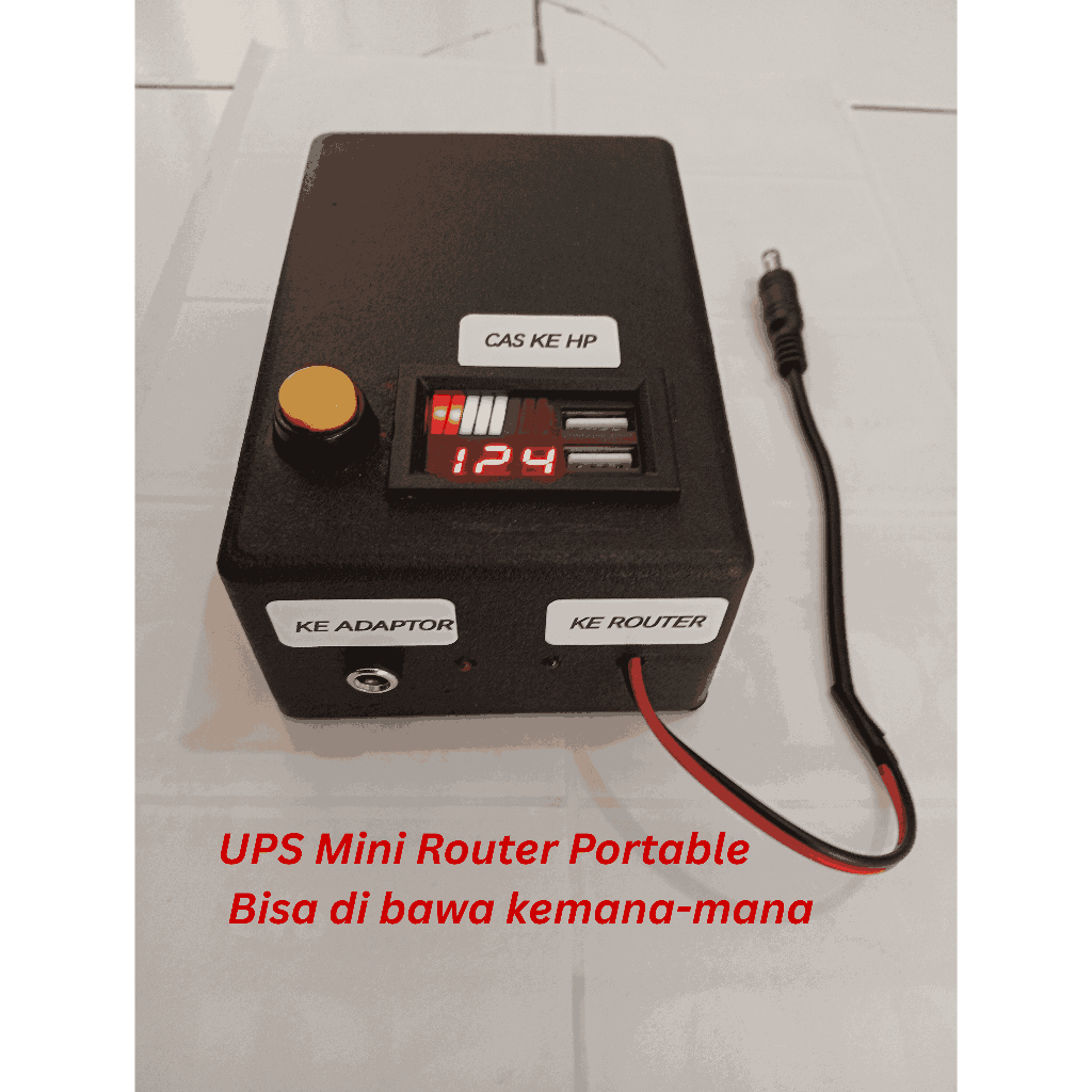 UPS Mini untuk Router wifi, Power Bank hp, CCTV, Modem internet, Cas HP, Lampu Led DLL(Sudah Termasu