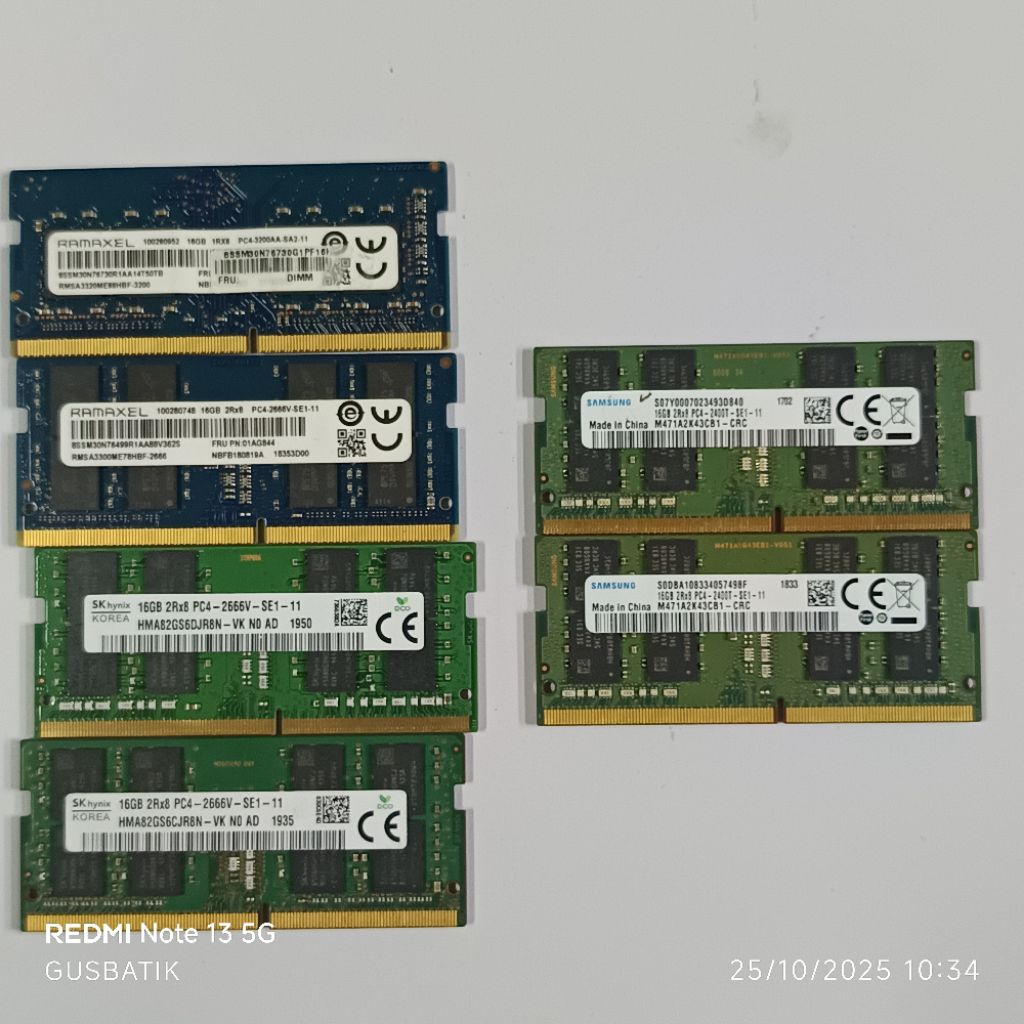 sodim ddr4 16GB 16 GBmurah Samsung pc4  2133 2400t 2666V 2666 3200 3200AA memori ram laptop second o