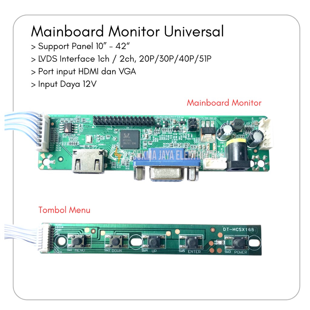 Mainboard Monitor Universal HDMI VGA Support Panel LCD LED 10 - 42 Inch DIY Kit Modul Module