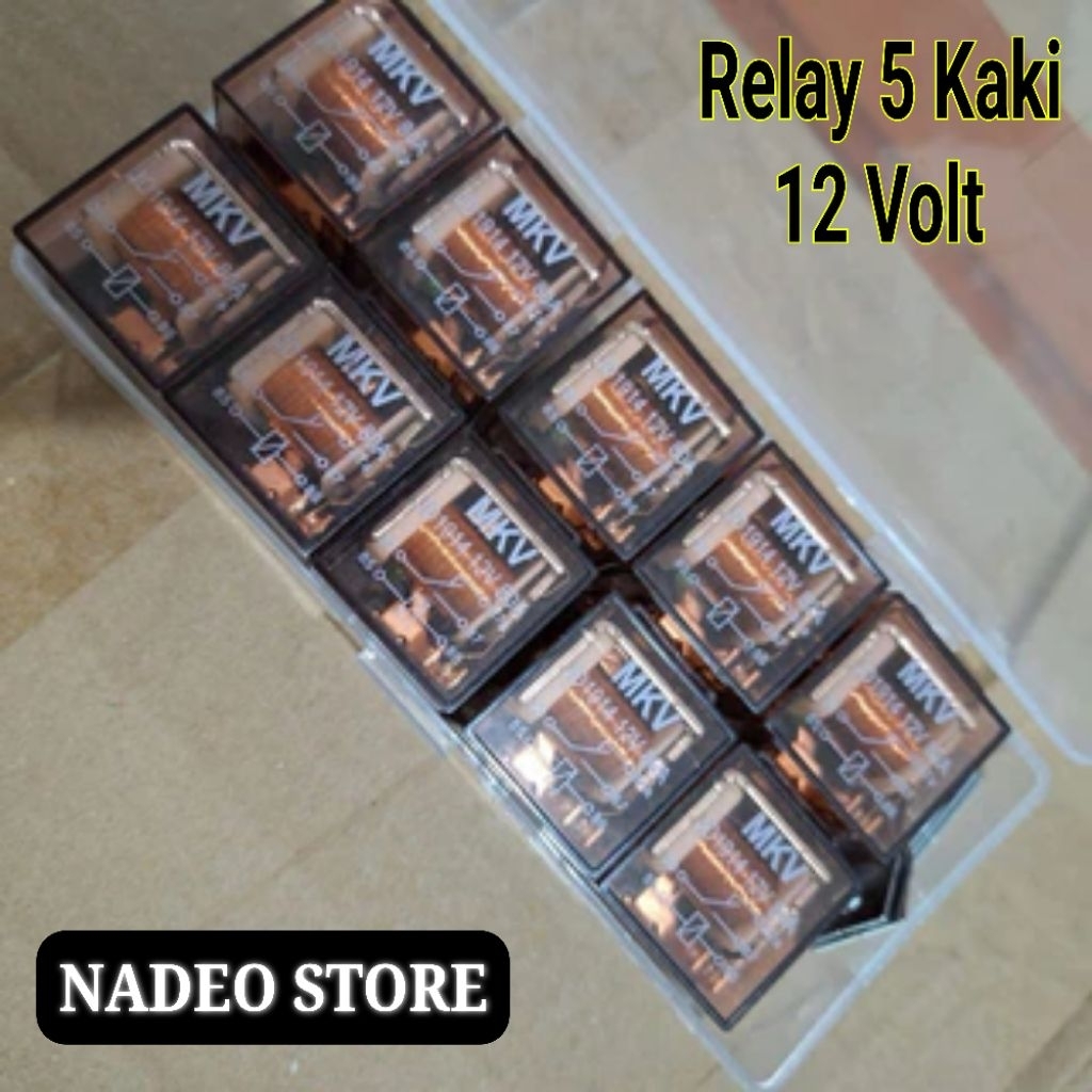 Relay 5 Kaki 12 Volt Mobil Motor Biled Klakson