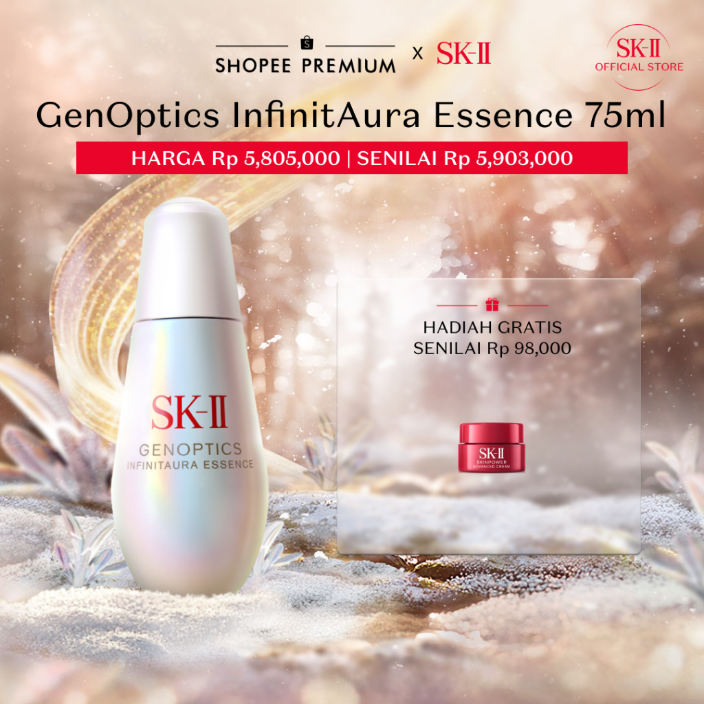 SK-II GenOptics InfinitAura Essence 75ml: Serum Essence Wajah Pencerah Kulit Kusam