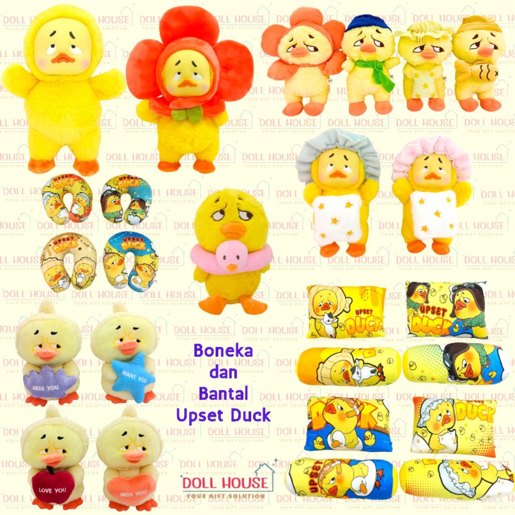 Boneka Upset Duck / Bantal Upset Duck / Guling Upset Duck / Bantal leher Upset Duck / Boneka Popmart