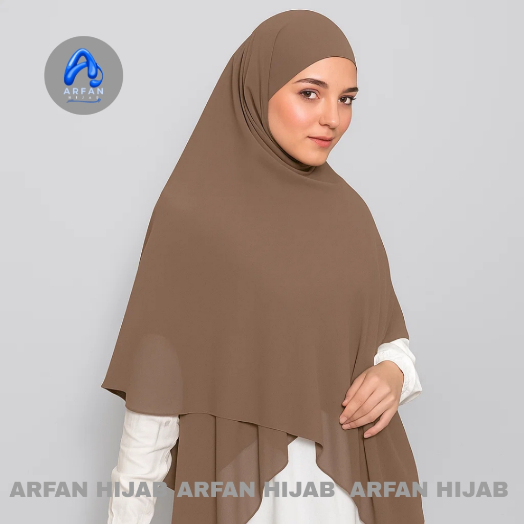 Jilbab French Square Bandana Ceruty Babydoll Instan - Khimar Square Syar'i -- Khimar Ceruty Syar'i