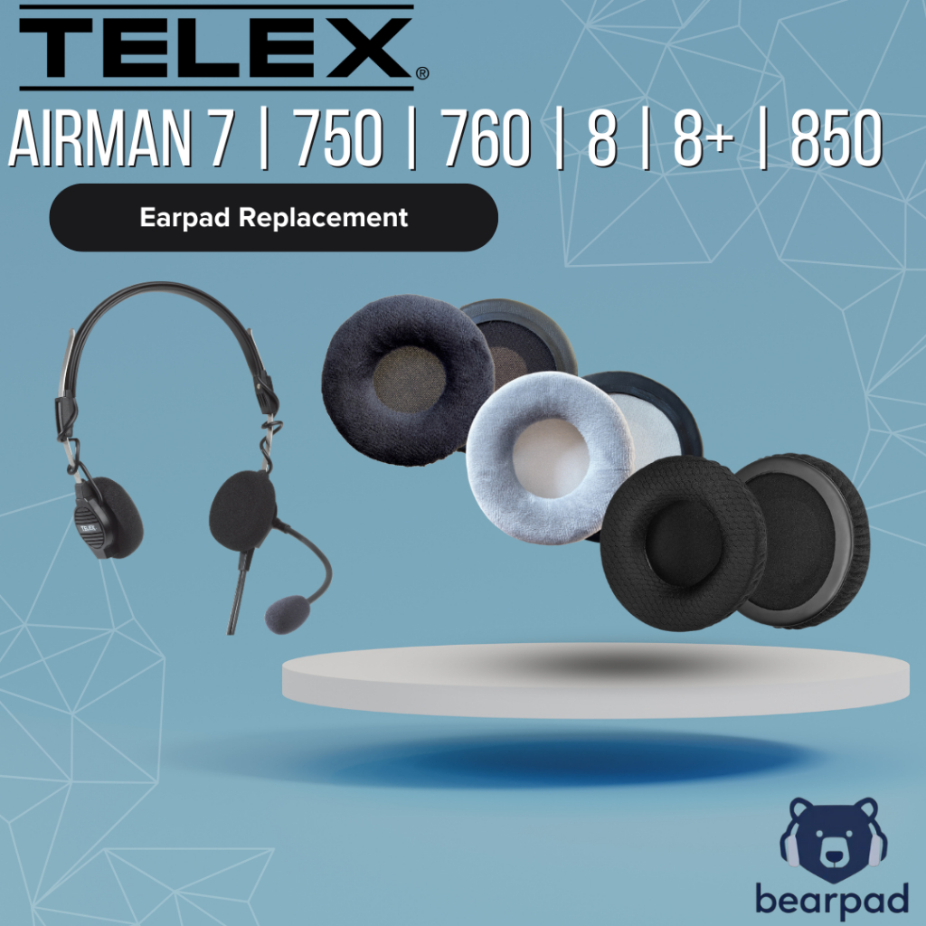 Earpad Telex Airman 7 750 760 8 8+ 850 Aviation Headset Earcup Cushion Replacement Bantalan Foam Bus
