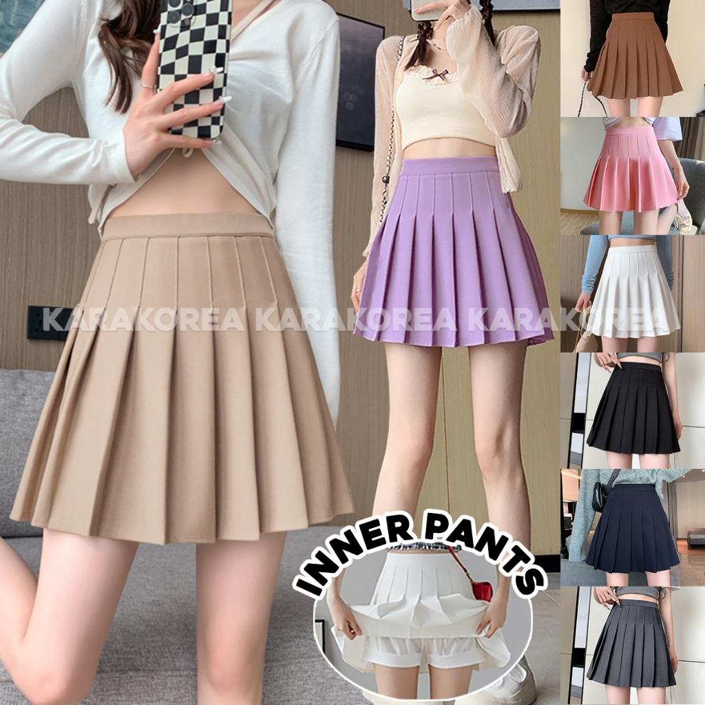 1063 Tennis Skirt Pt.2 /Rok Mini with inner pants//BIGSIZE JUMBO/Rok tenis/Rok pendek/Rok Lipit/Rok 