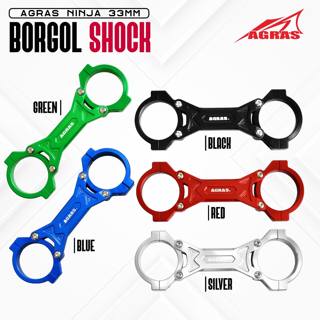 AGRAS BORGOL SHOCK DEPAN NINJA 150 R RR STABILIZER SKOK ALMINI FULL CNC