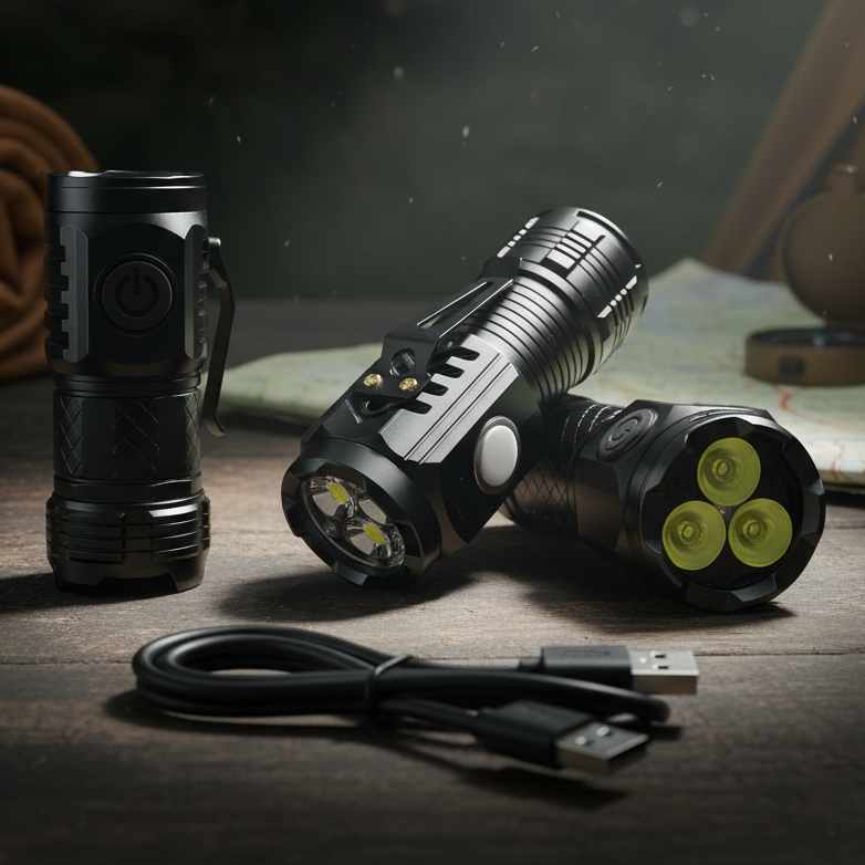 Senter LED Super Terang Senter LED Super Terang Jarak Jauh Center Mini Rechargeable | 3 Jenis Sumber