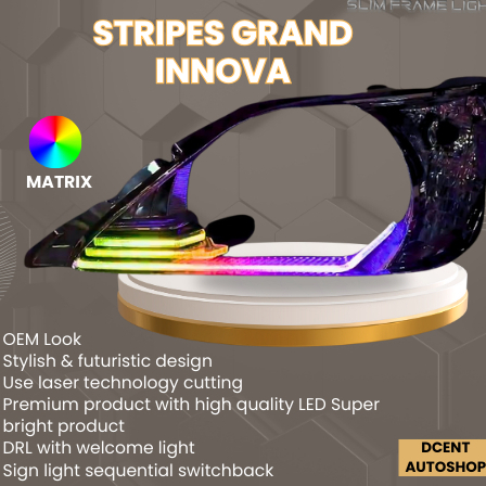 Laser Light Frame Mobil - Frame Slim Stripes Grand Innova - Frame LED Mobil - Slim Frame Light Mobil