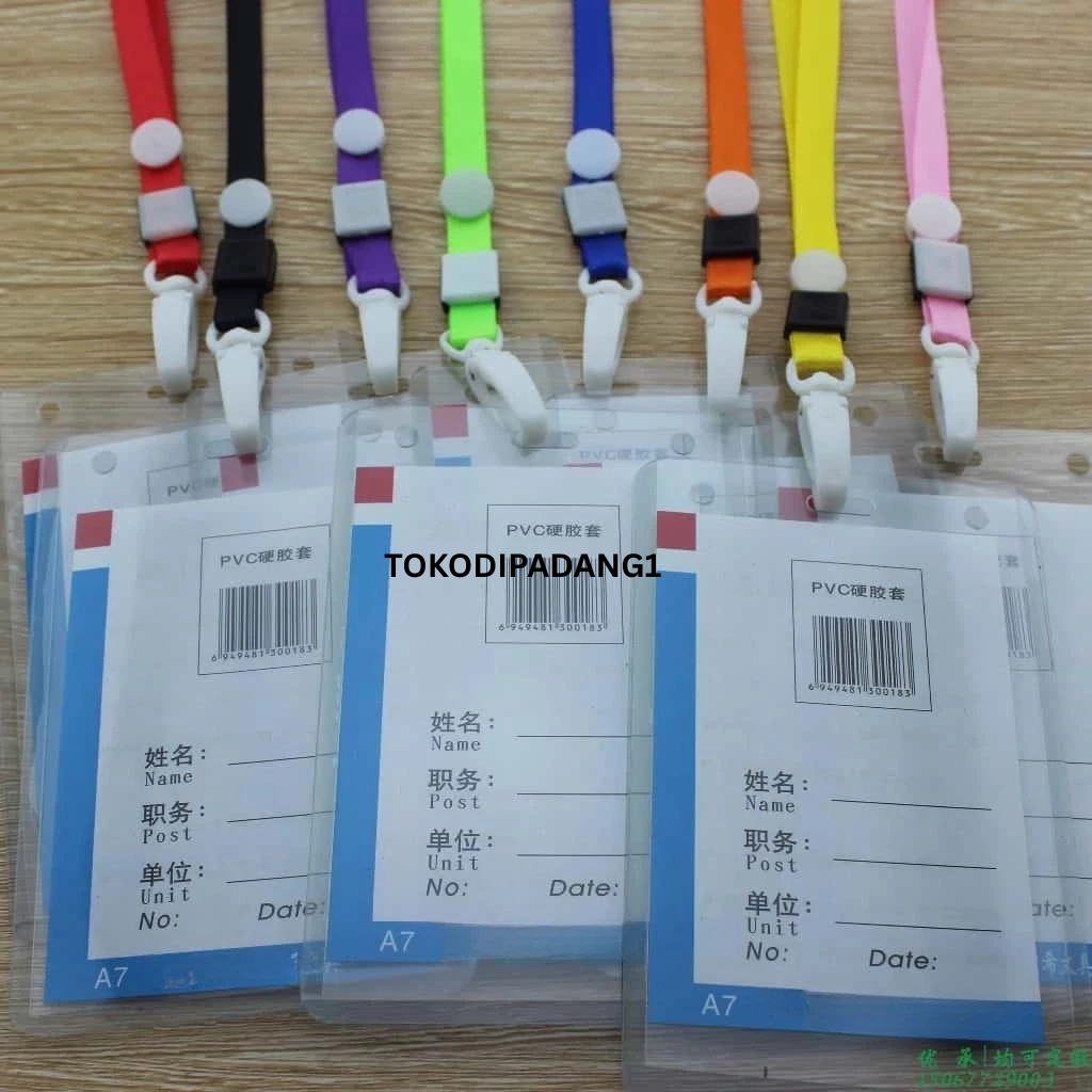 TOKODIPADANG1 ID Card CASE tali / Papan Name Tag / Mika / id card tebal / Gantungan Papan / Kokarde