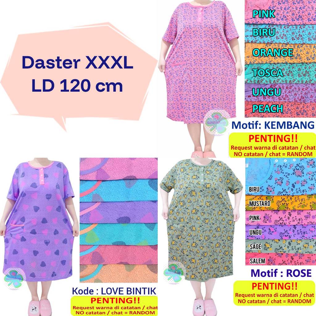 Daster Jumbo Dewasa Bahan Kaos Adem XXXL