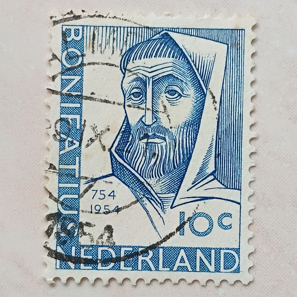 Perangko Prangko Kuno Nederland Belanda Seri 1200th Anniversary Martyrdom St. Boniface 1954 - YN2888