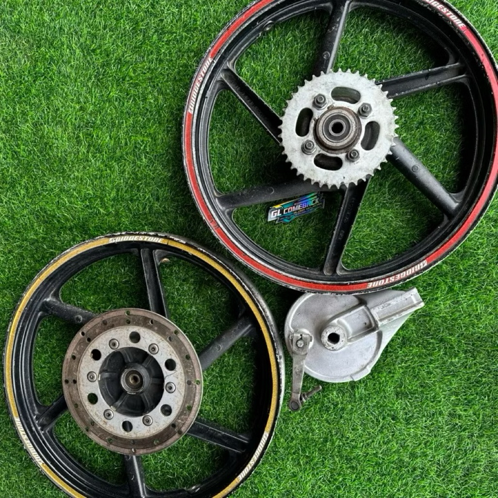 Velg resing depan belakang fullset ring18 original copotan megapro primus normal