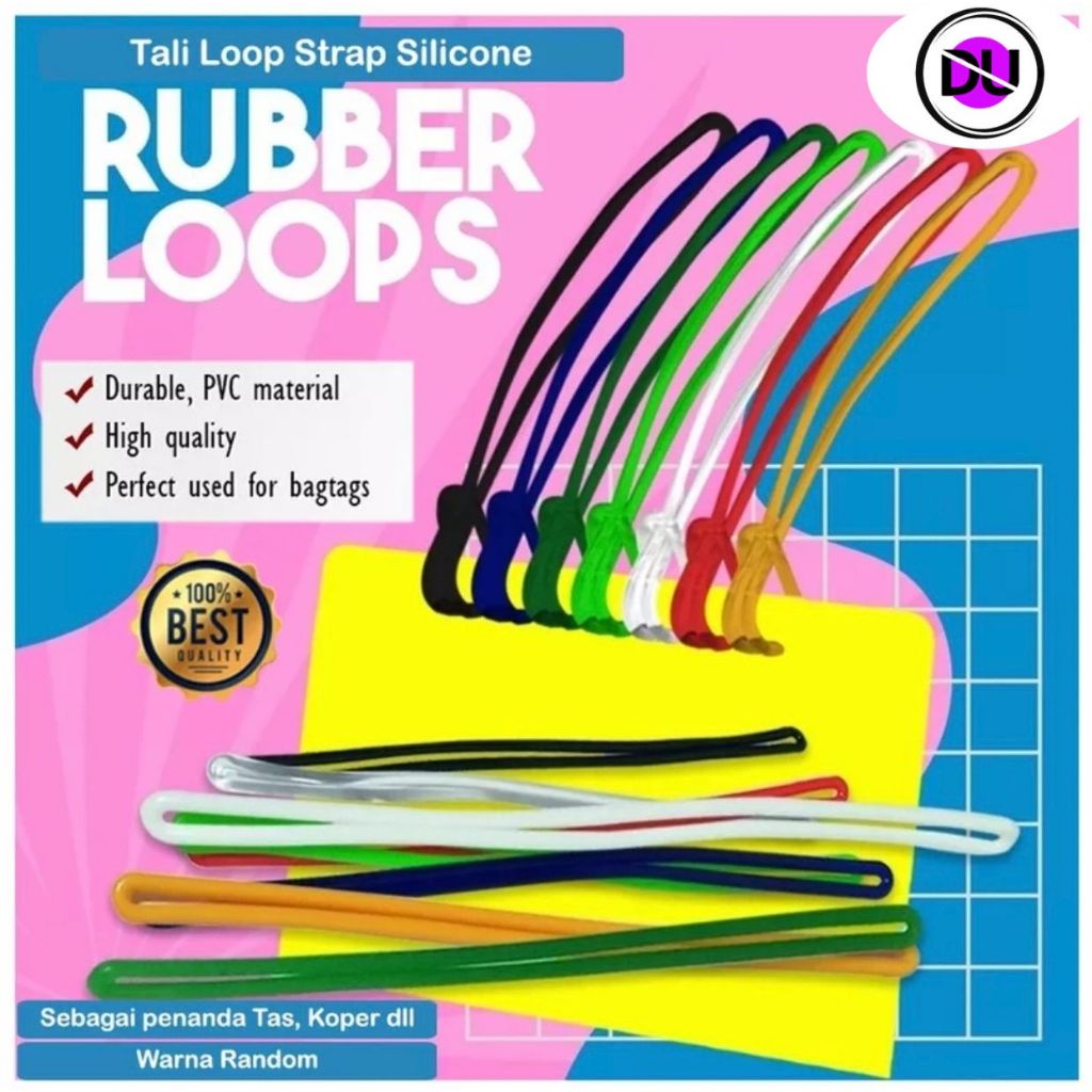Tali Gantung Tag Koper Name Tag Silicon Tali Penanda Bagasi Tali Loop Pengikat Kartu Nama Luggage Ta
