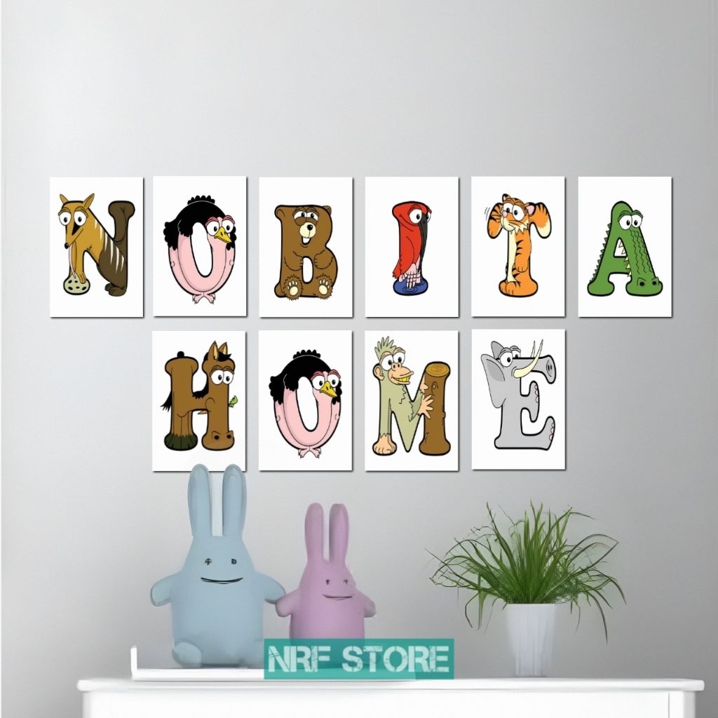 Poster dinding huruf abjad Hiasan kamar anak Pajangan Wall decor