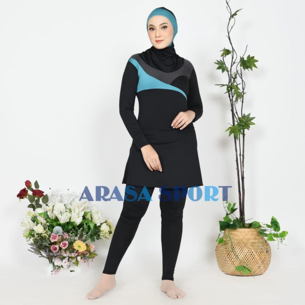 BAJU RENANG MUSLIM DEWASA WANITA HIJAB JUMBO SPANDEX PREMIUM