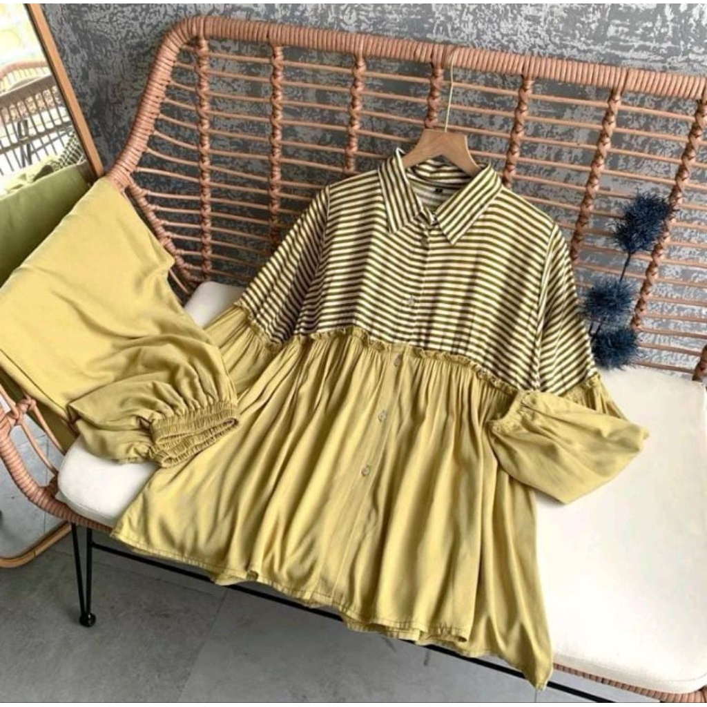 ZELA STRIPE RAYON ONE SET