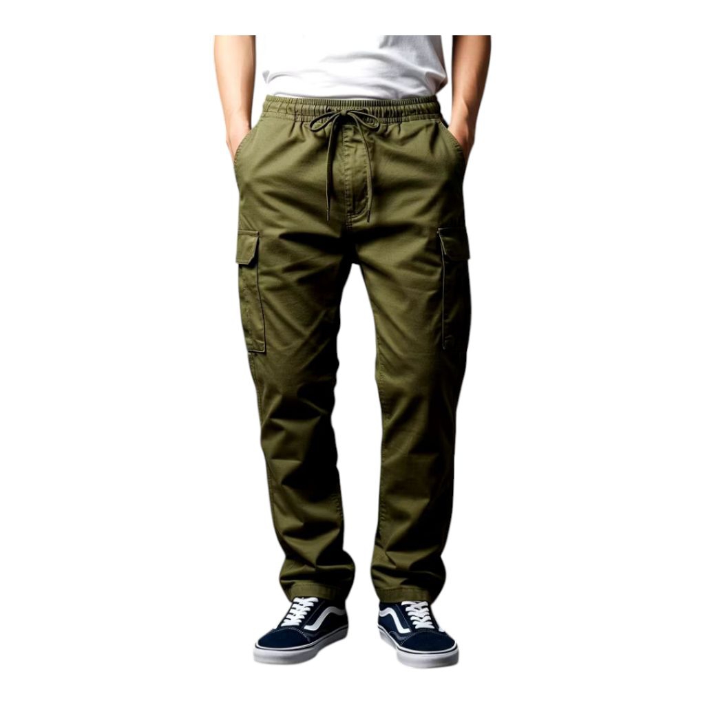 Cargo panjang Stretch pria pinggang karet premium