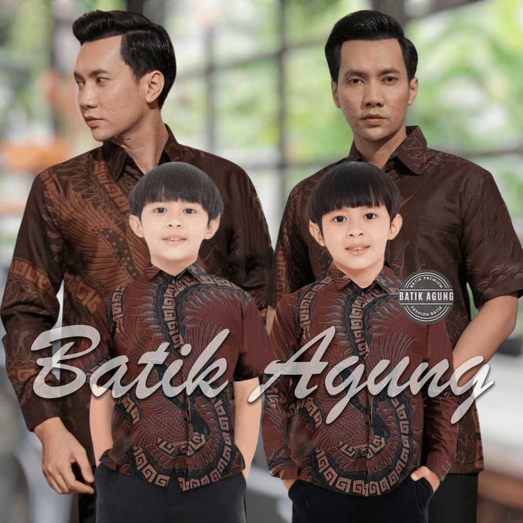 Atasan Seragam Baju Batik Sarimbit Keluarga Ayah Anak Cowo Kondangan Pesta Hajatan Lebaran Seragaman