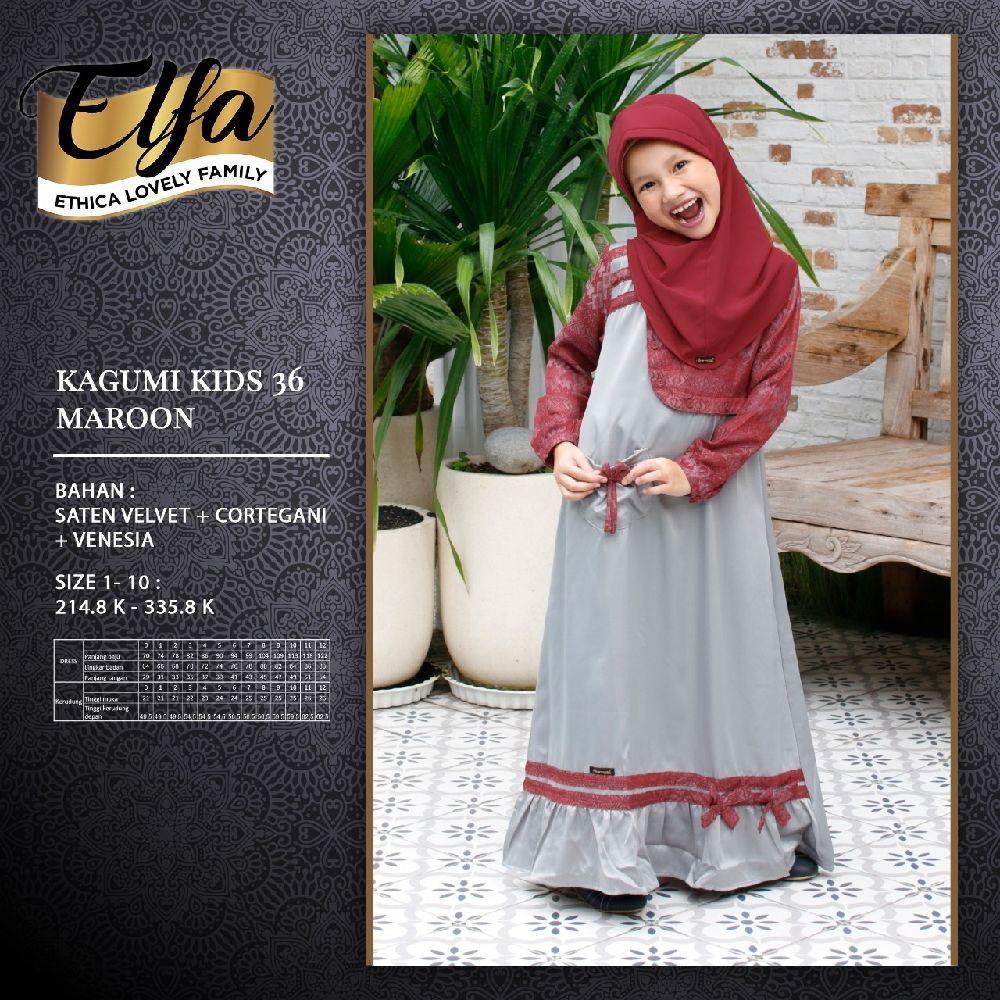 ETHICA GAMIS ANAK KAGUMI KIDS 36 WARNA MAROON