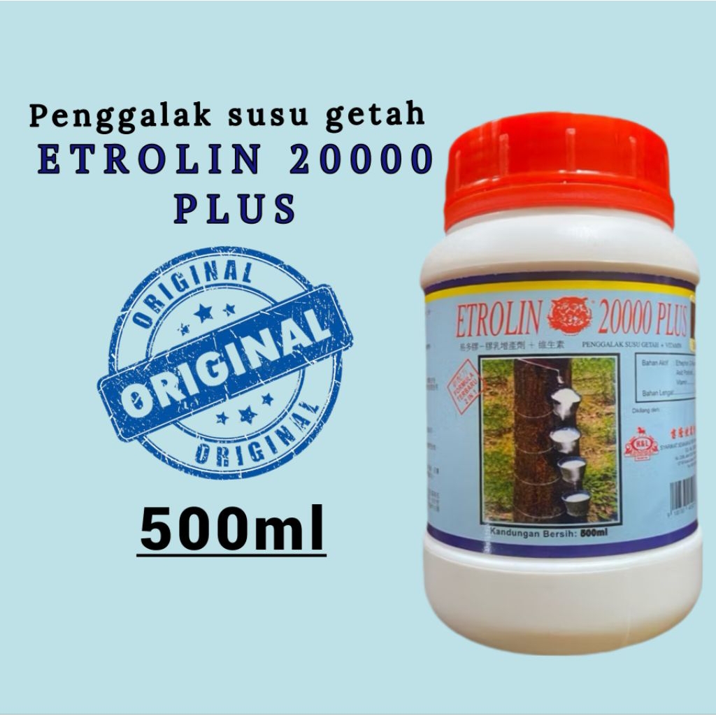 Etrolin 20000 plus.obat penggalak susu getah pohon karet