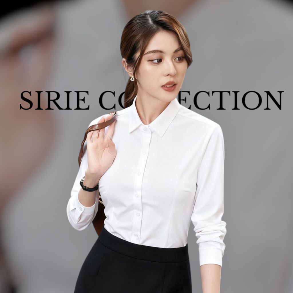 Kemeja Wanita Putih Kemeja Wanita Kerja Lengan Panjang Kemeja Bahan Katun Basic