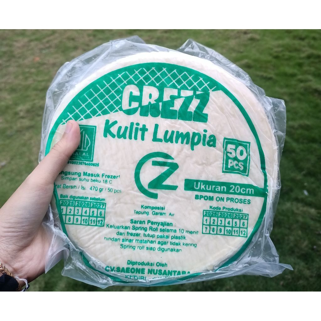 Kulit Lumpia Crezz Frozen Isi 50 - Lentur Tidak mudah Sobek- siap Goreng- Kulit Lumpia HALAL beku