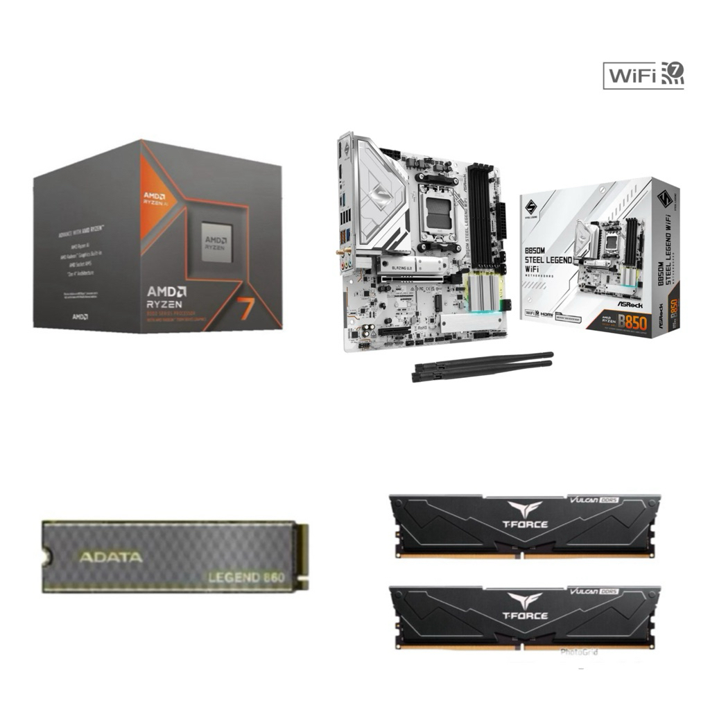 Paket Processor AMD RYZEN 7 8700G RAM DDR5 32GB B850 WiFi